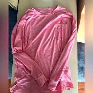 Salmon, long sleeve shirt with pocket